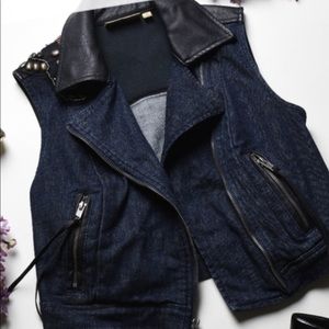 Vera Wang Jackets & Coats - Princess Vera wang dark denim biker vest Vera Wang Jackets & Coats - Princess Vera wang dark denim biker vest